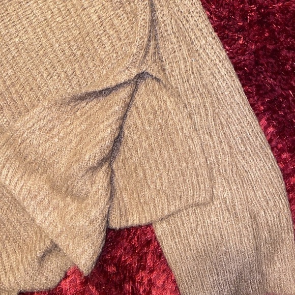 Urban heritage dusty rose ribbed knit turtle neck cropped long Sleeve sweater L - Picture 5 of 12